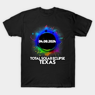 Total Solar Eclipse Texas 2024 April 8 Colorful Totality T-Shirt